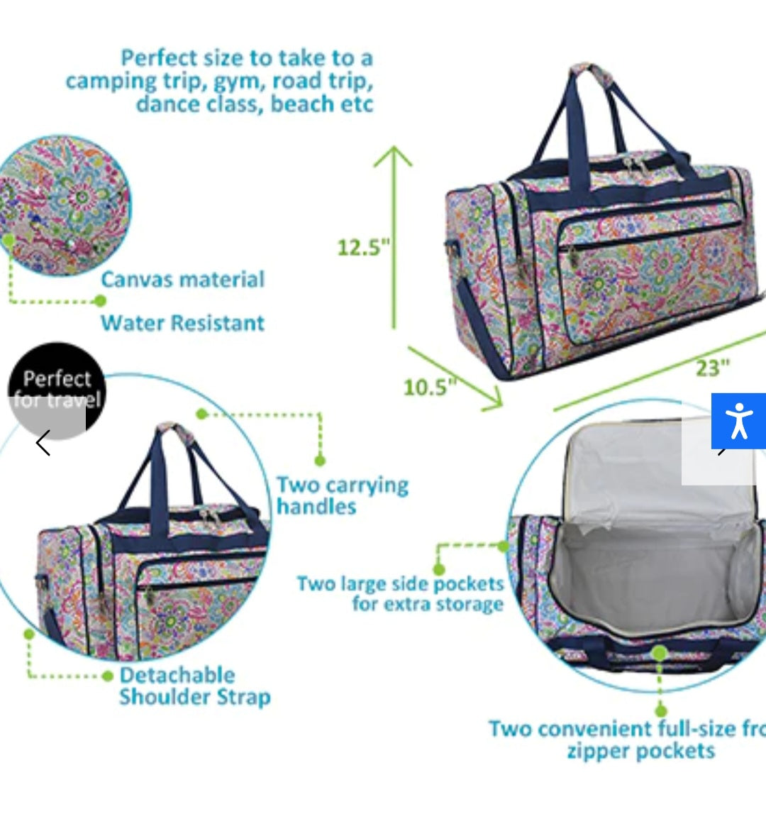 Wildflower 23" Weekender Duffel Bag