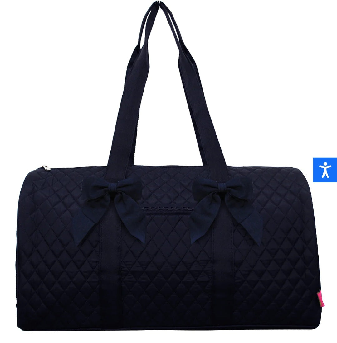 Blue Quilted Large Duffel Bag