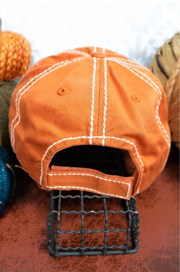 Distressed Pumpkin Happy Halloween Cap