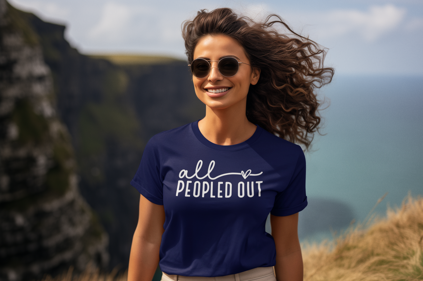 All Peopled Out Regular & Plus Long or Short Sleeve Graphic Tee