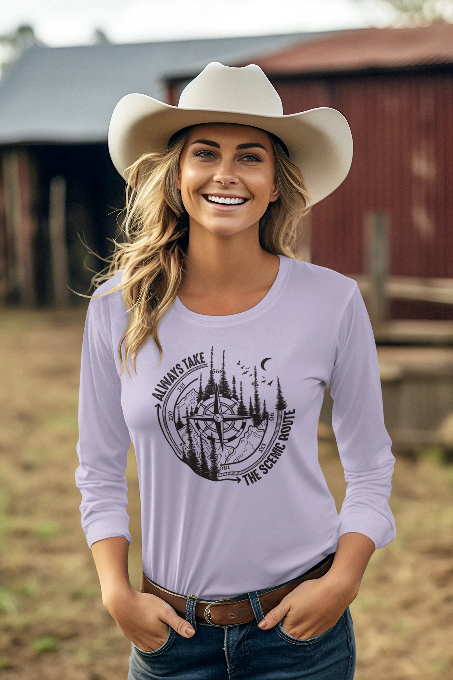 Always Take The Scenic Route Regular & Plus Long or Short Sleeve Graphic Tee