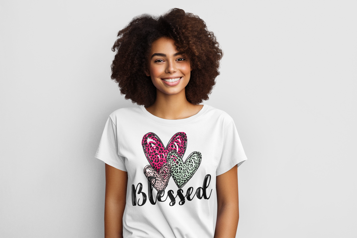 Blessed with Hearts Regular & Plus Graphic Tee