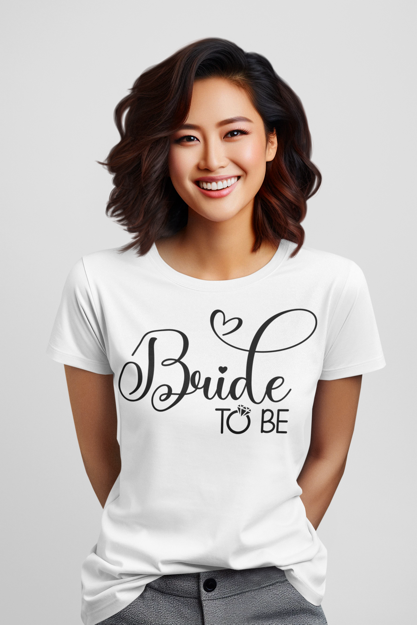 Bride to Be Black Letters Diamond "O" Graphic Tee