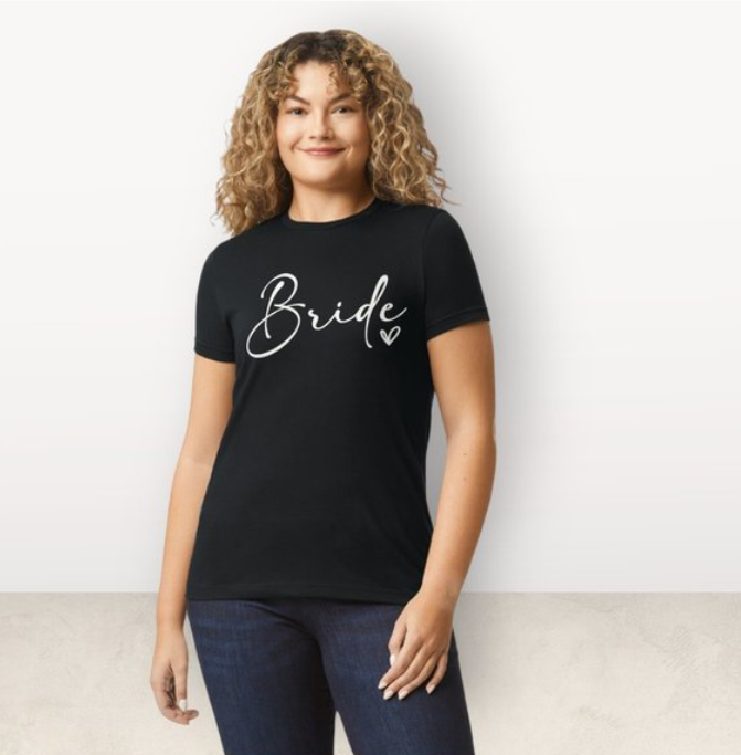 Bride to Be Tee in White Lettering