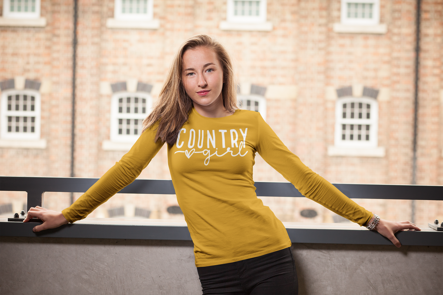 Country Girl Regular & Plus Long & Short Sleeve Graphic Tee White Lettering