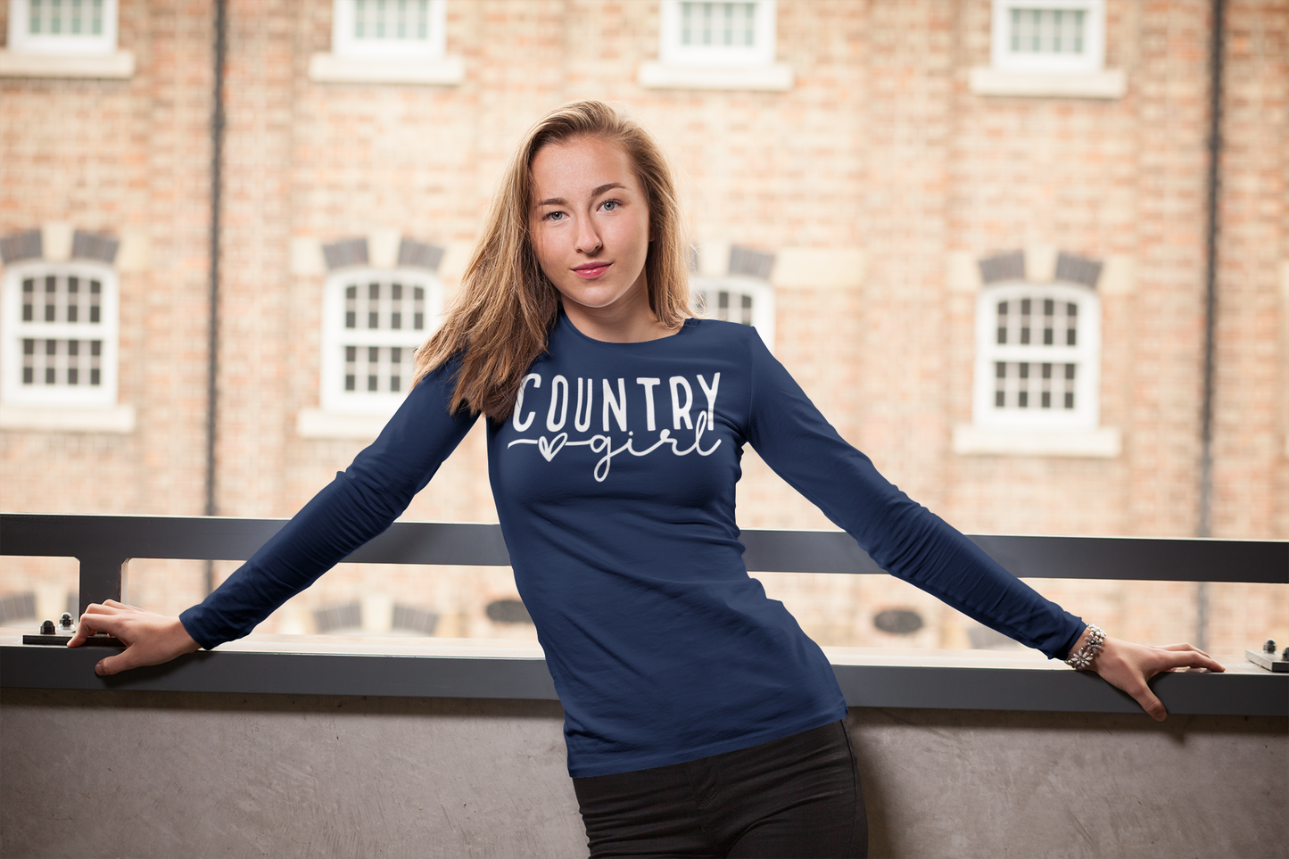 Country Girl Regular & Plus Long & Short Sleeve Graphic Tee White Lettering