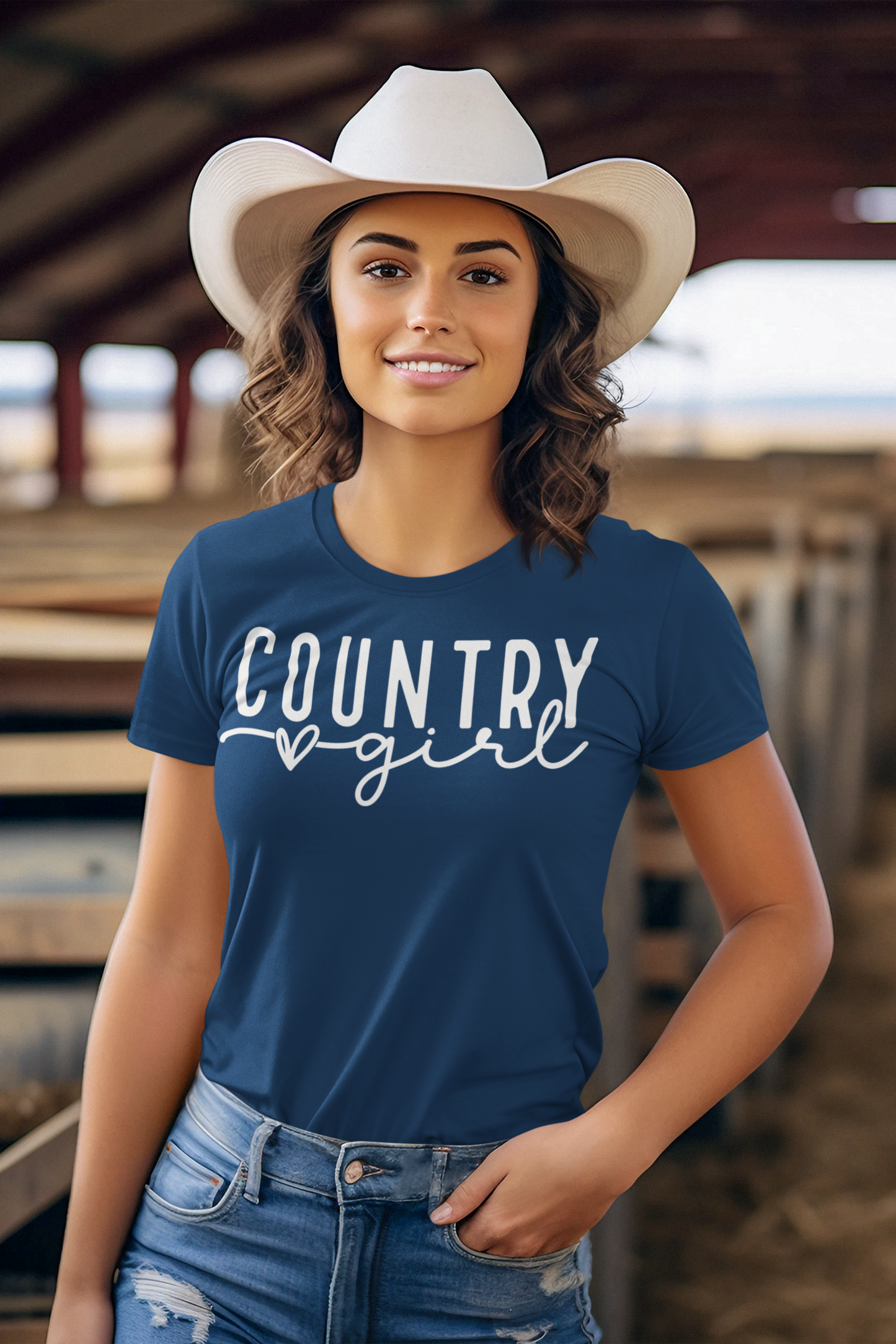 Country Girl Regular & Plus Long & Short Sleeve Graphic Tee White Lettering