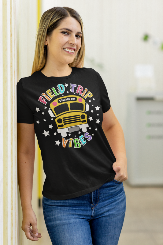 Field Trip Vibes Regular or Plus Long or Short Sleeve Tee Shirt with White Lettering