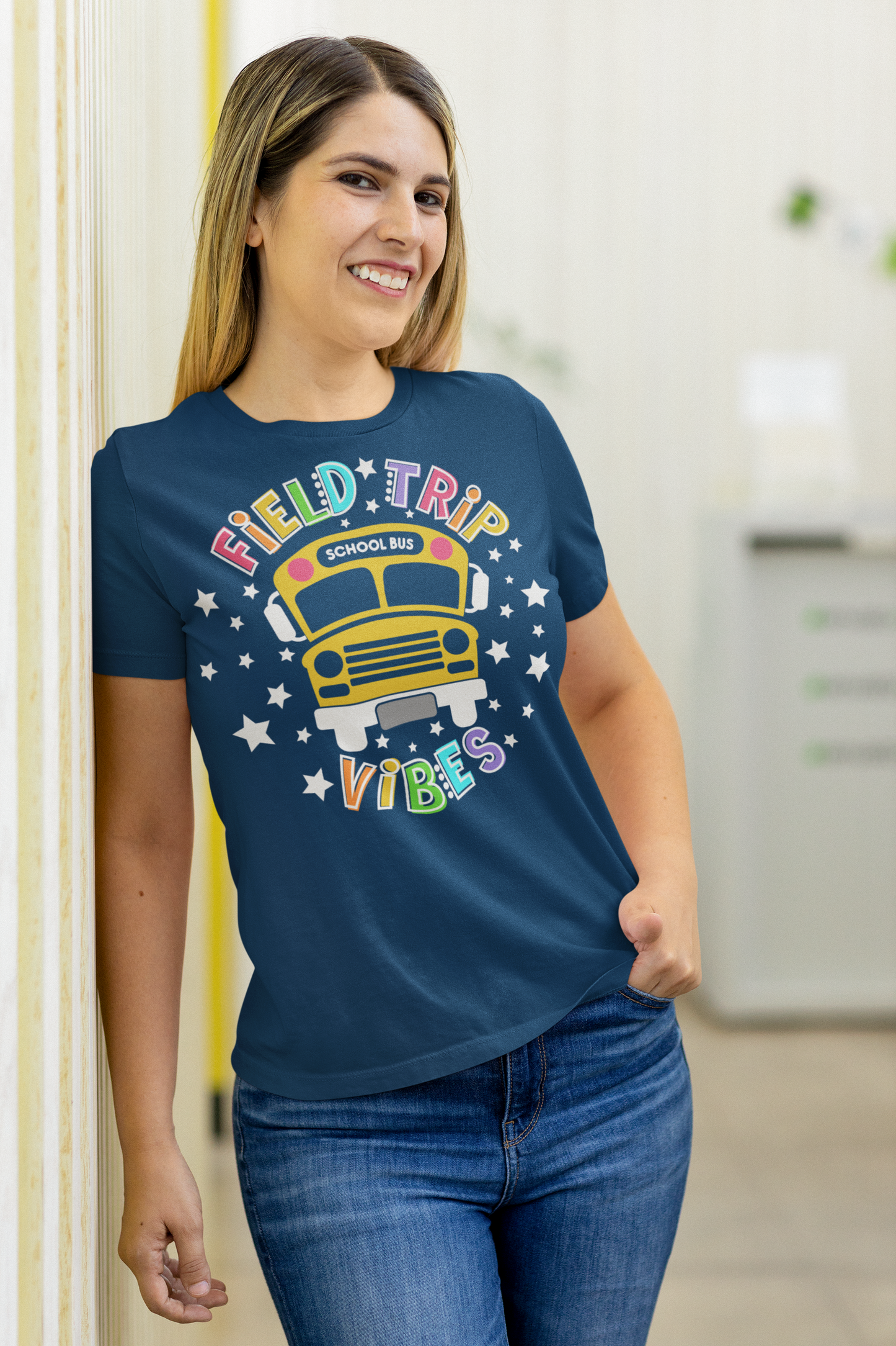 Field Trip Vibes Regular or Plus Long or Short Sleeve Tee Shirt with White Lettering