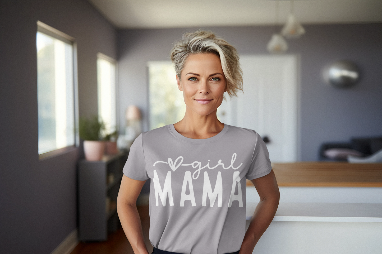 Girl Mama Graphic Tee with White Lettering