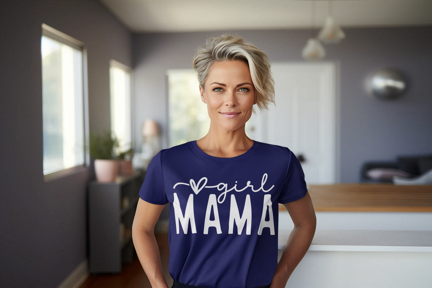 Girl Mama Graphic Tee with White Lettering