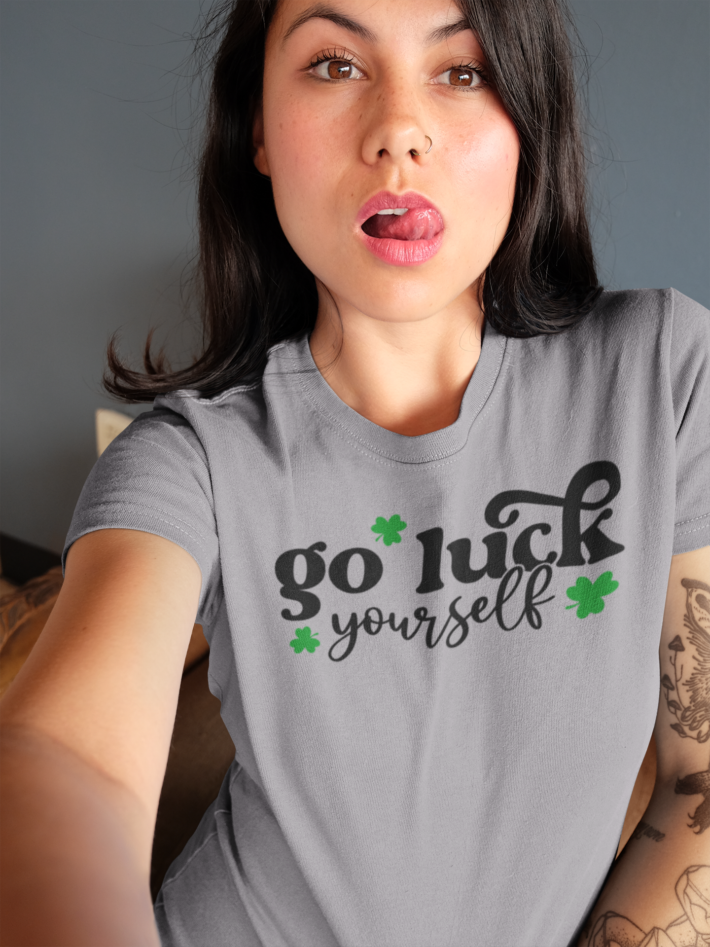 Go Luck Yourself Regular & Plus Long or Short Sleeve Graphic Tee