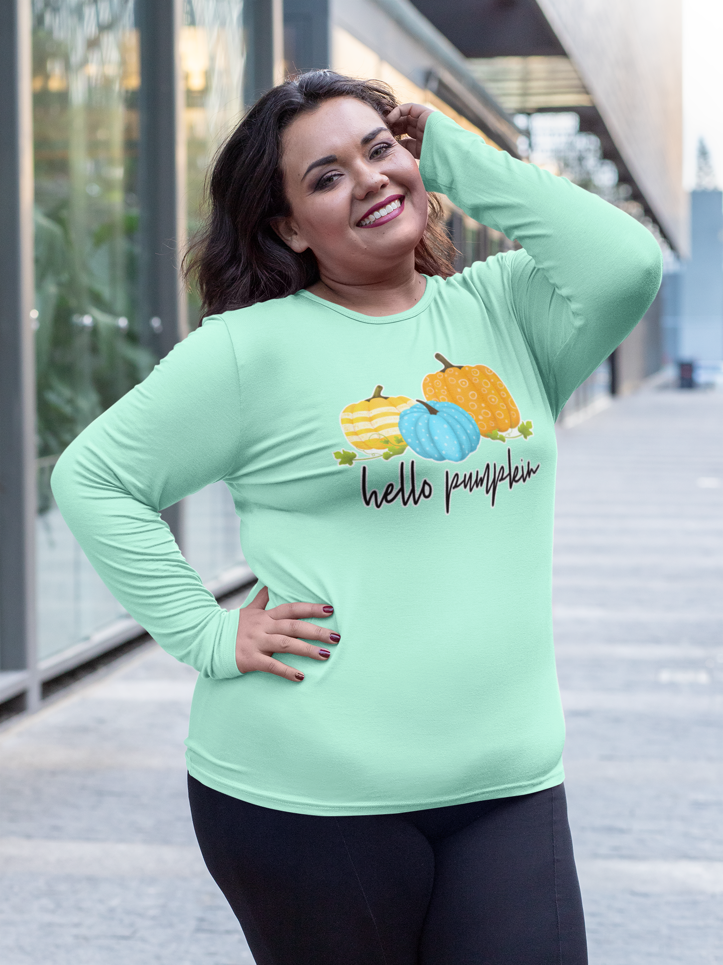 Hello Pumpkin Regular & Plus Long or Short Sleeve Graphic Tee