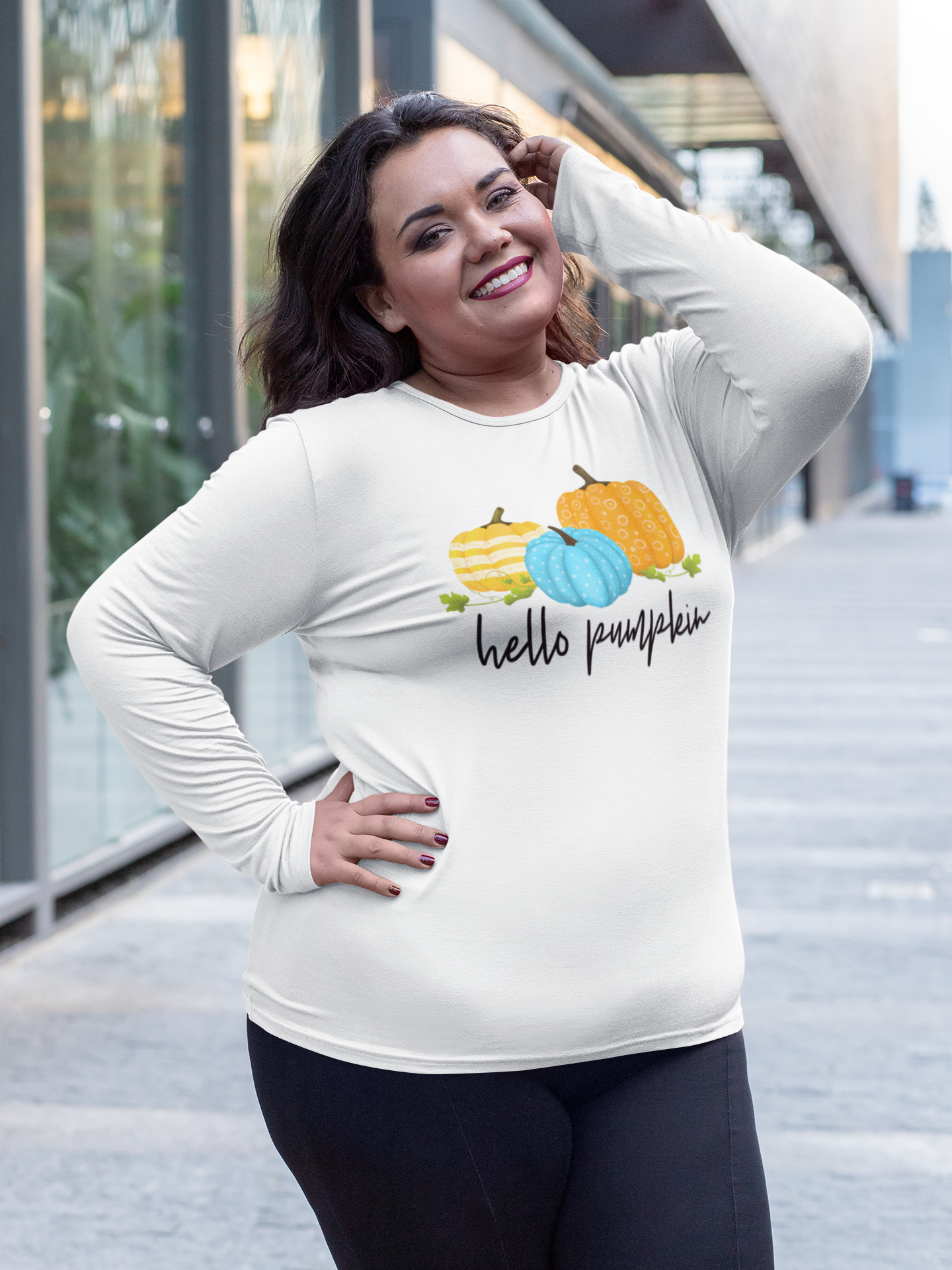 Hello Pumpkin Regular & Plus Long or Short Sleeve Graphic Tee