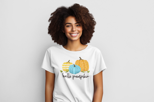 Hello Pumpkin Regular & Plus Long or Short Sleeve Graphic Tee