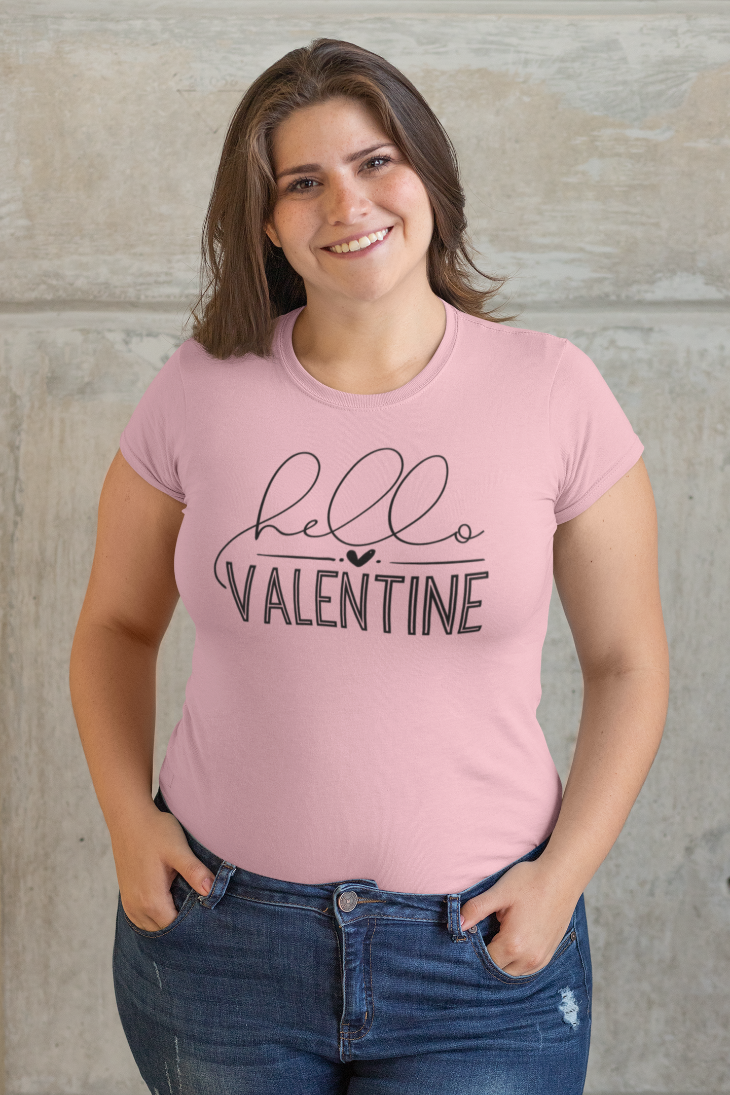 Hello Valentine Regular & Plus Long or Short Sleeve Tee