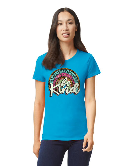 In a World Where You Can Be Anything Be Kind  Regular & Plus Graphic Tee