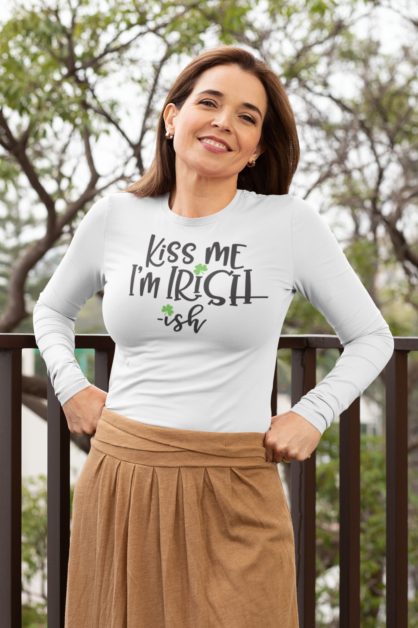 Kiss Me I'm Irish-ish Regular & Plus Long or Short Sleeve Tee Shirt Dark Lettering