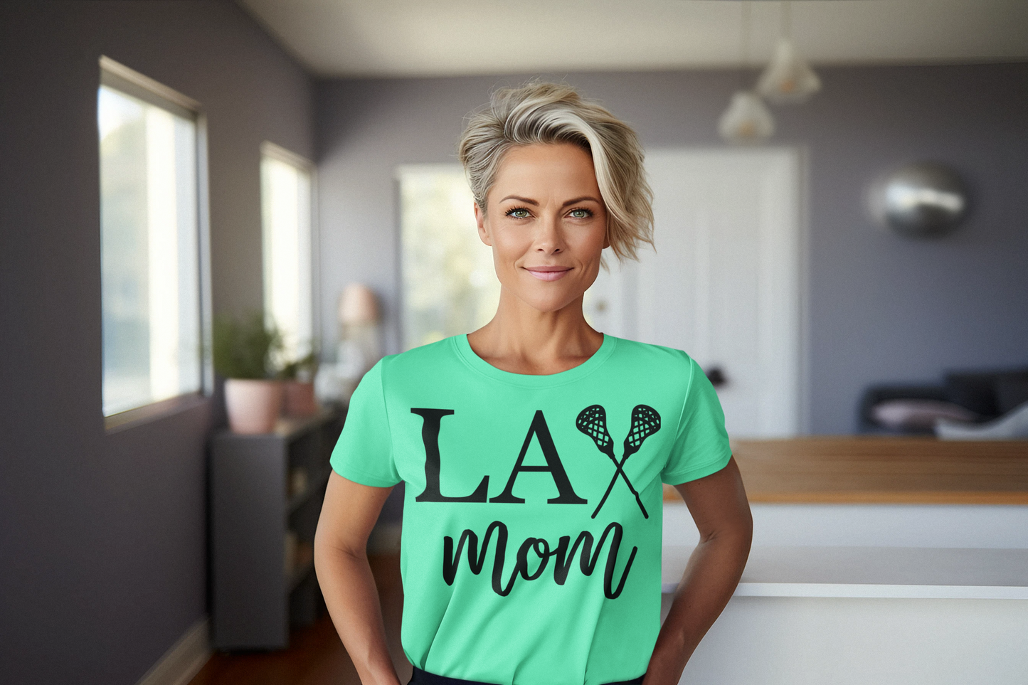 Lacrosse Mom Graphic Tee Black Lettering