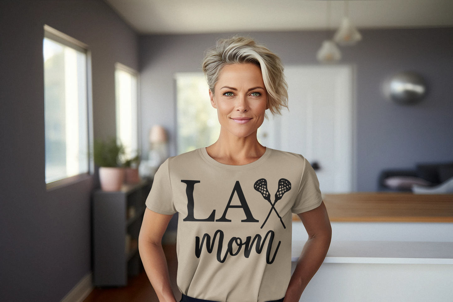 Lacrosse Mom Graphic Tee Black Lettering