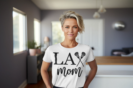 Lacrosse Mom Graphic Tee Black Lettering