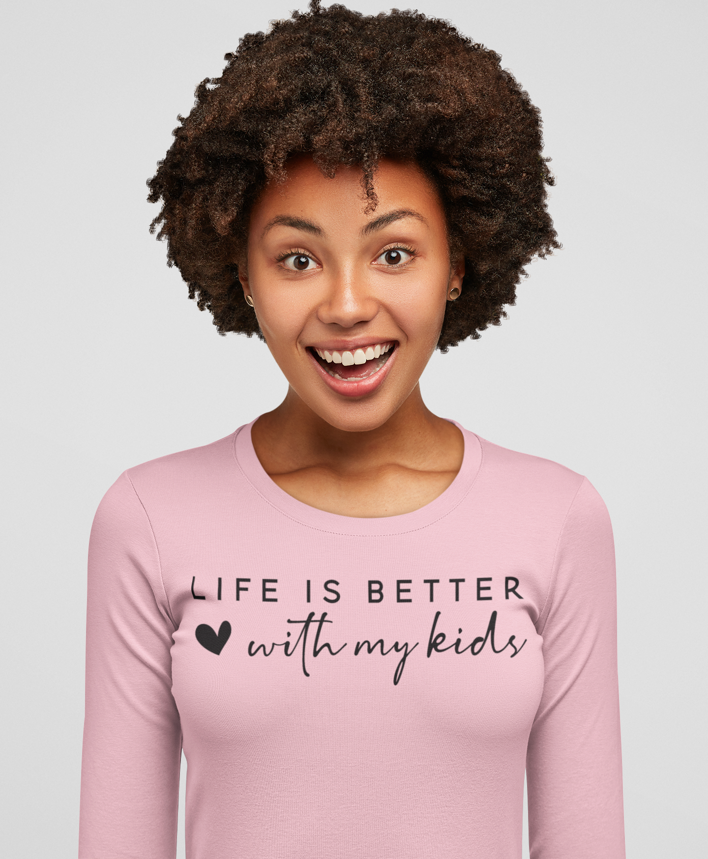 Life is Better With My Kids Regular & Plus Long or Short Sleeve Graphic Tee with White Lettering