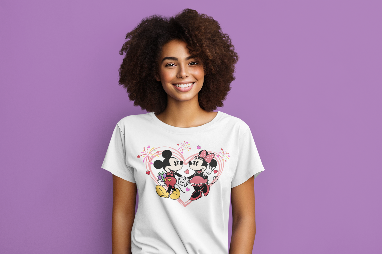 Mickey & Minnie Heart Short or Long Sleeve Tee