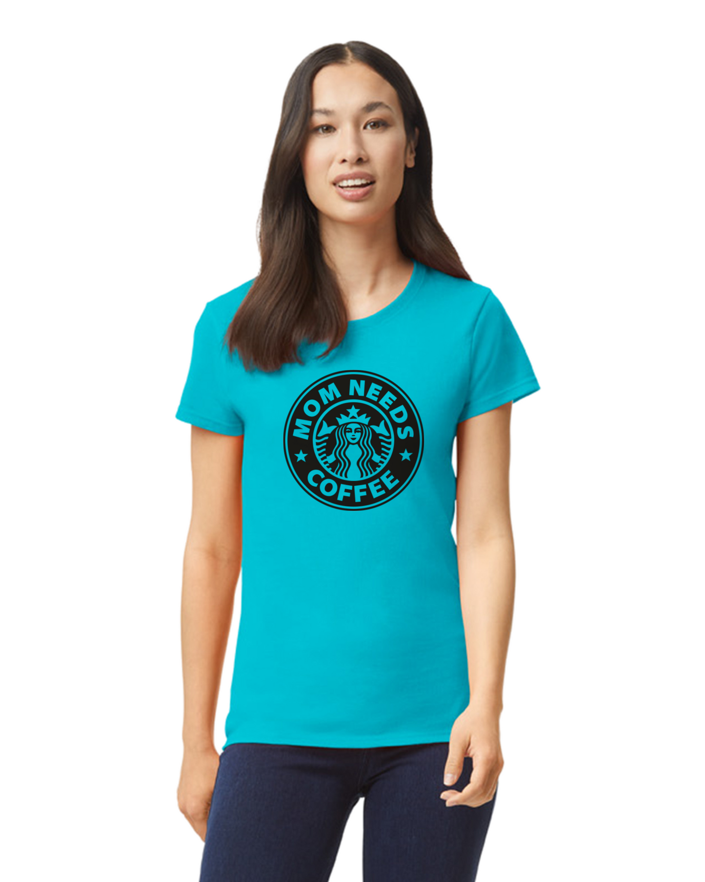 Mom Needs Coffee Regular & Plus Size Graphic Tee Black or Green