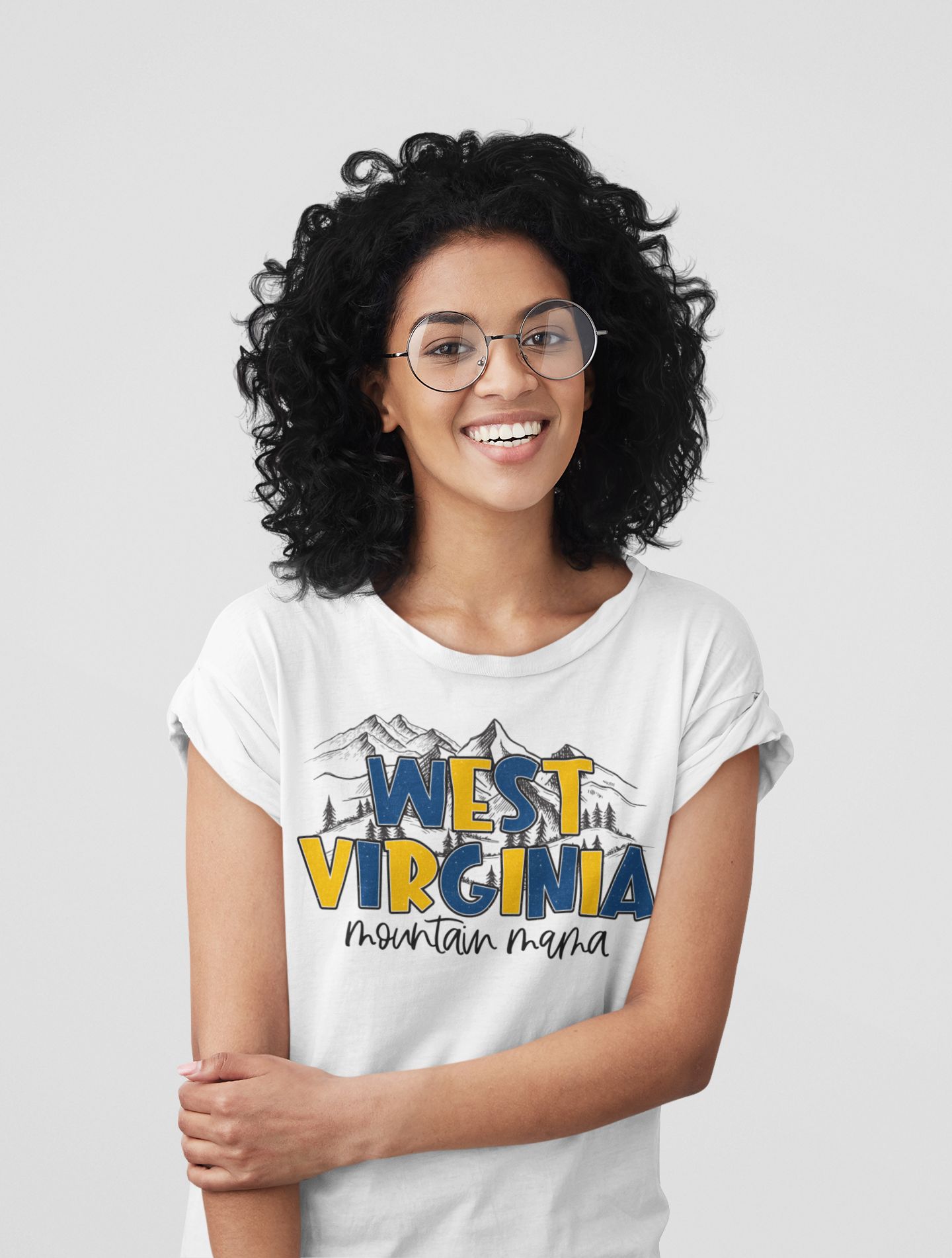 WV Blue & Gold Mountain Mama Regular & Plus Graphic Long or Short Sleeve Tee