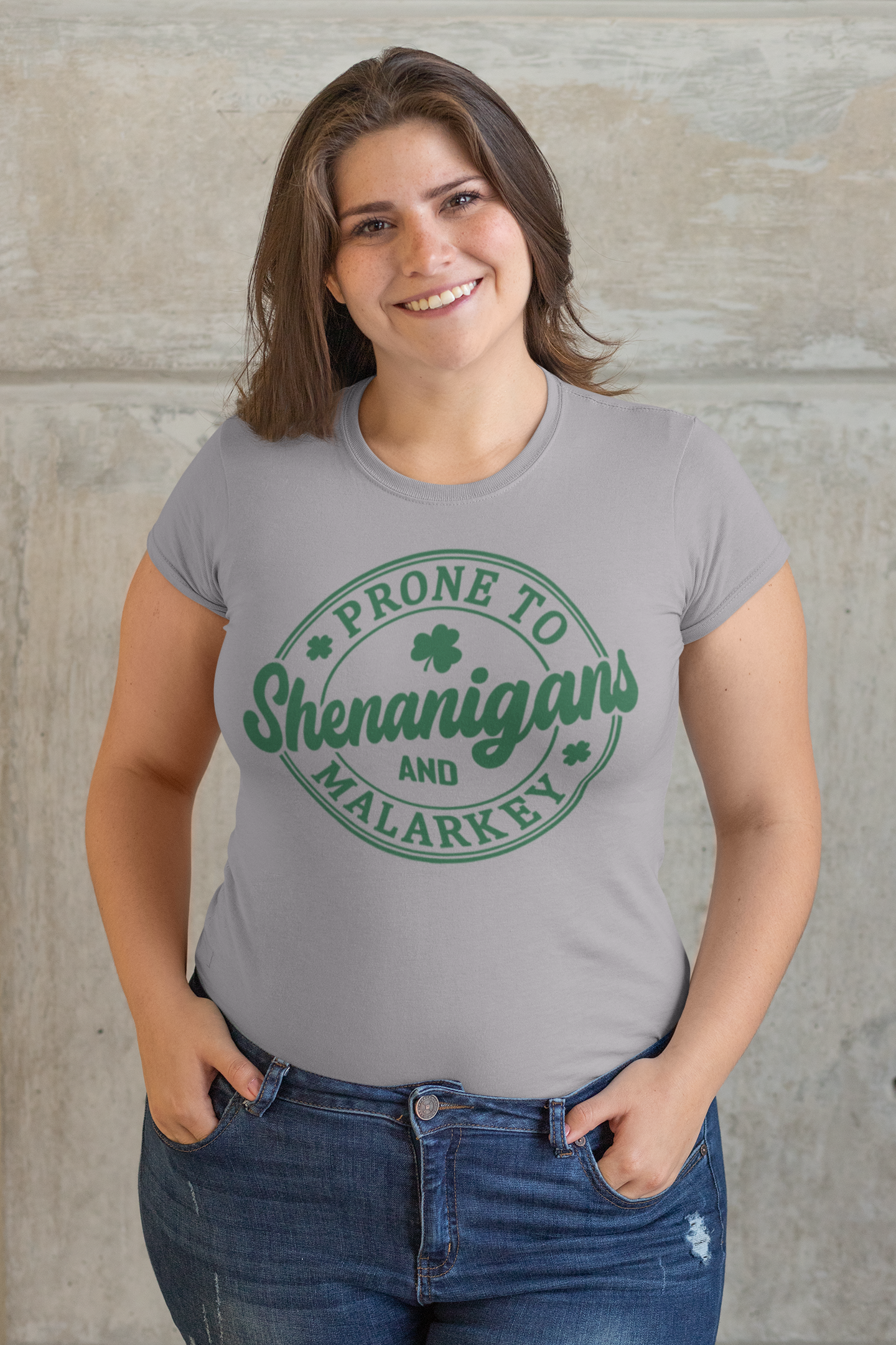 Prone to Shenanigans and Malarkey Regular & Plus Long or Short Sleeve Tee Shirt White Lettering