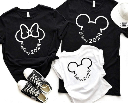 Family Disney Ears 2024 Single Tee in Women's,  Men's & Children's Sizes