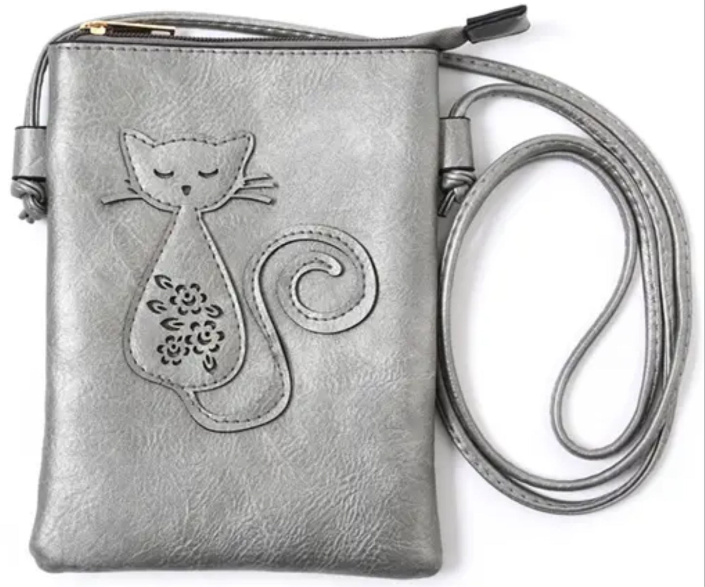 Grey Cat Laser Crossbody Cellphone Bag