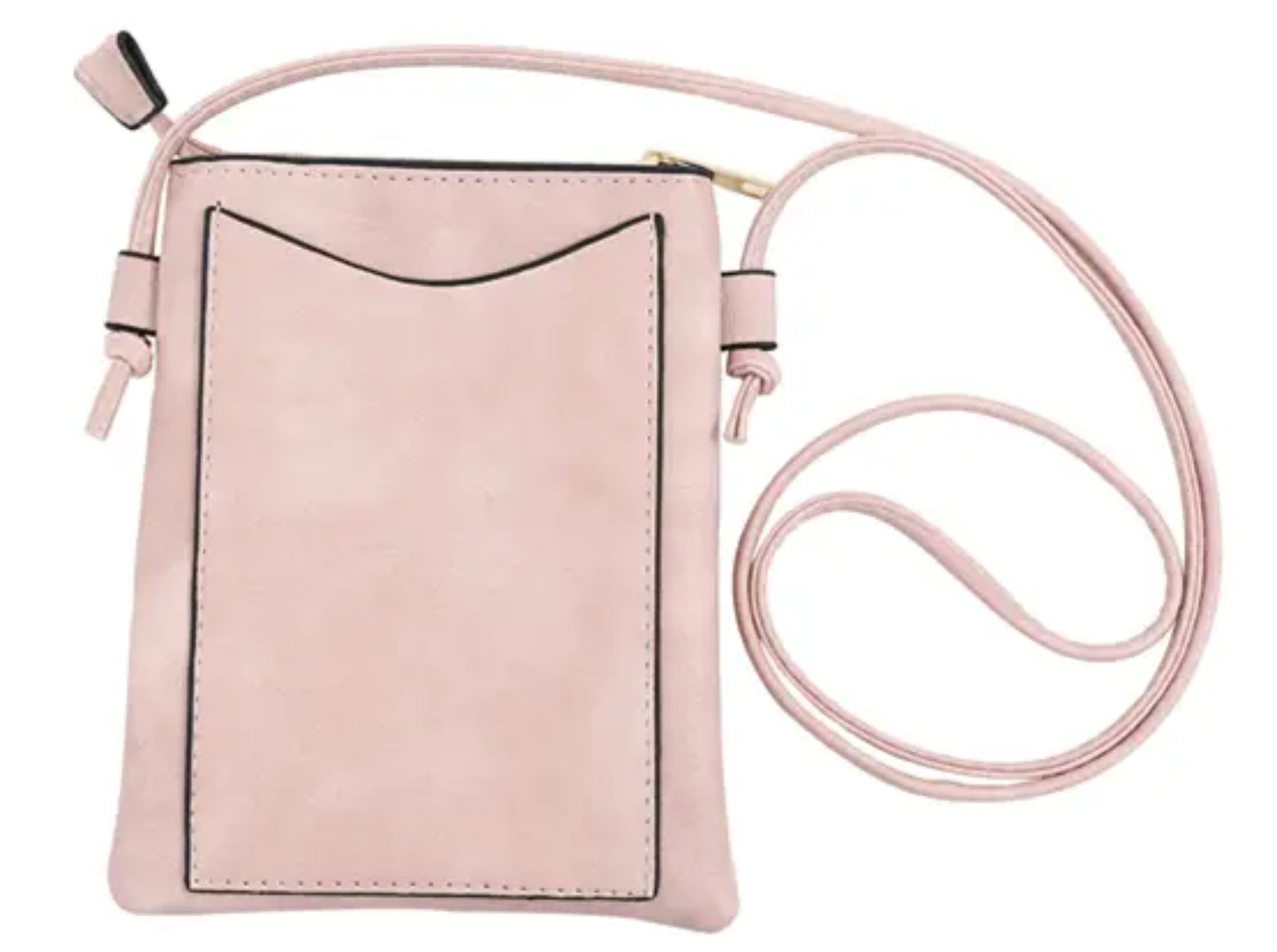 Pink Heart Cut Crossbody Cellphone Bag