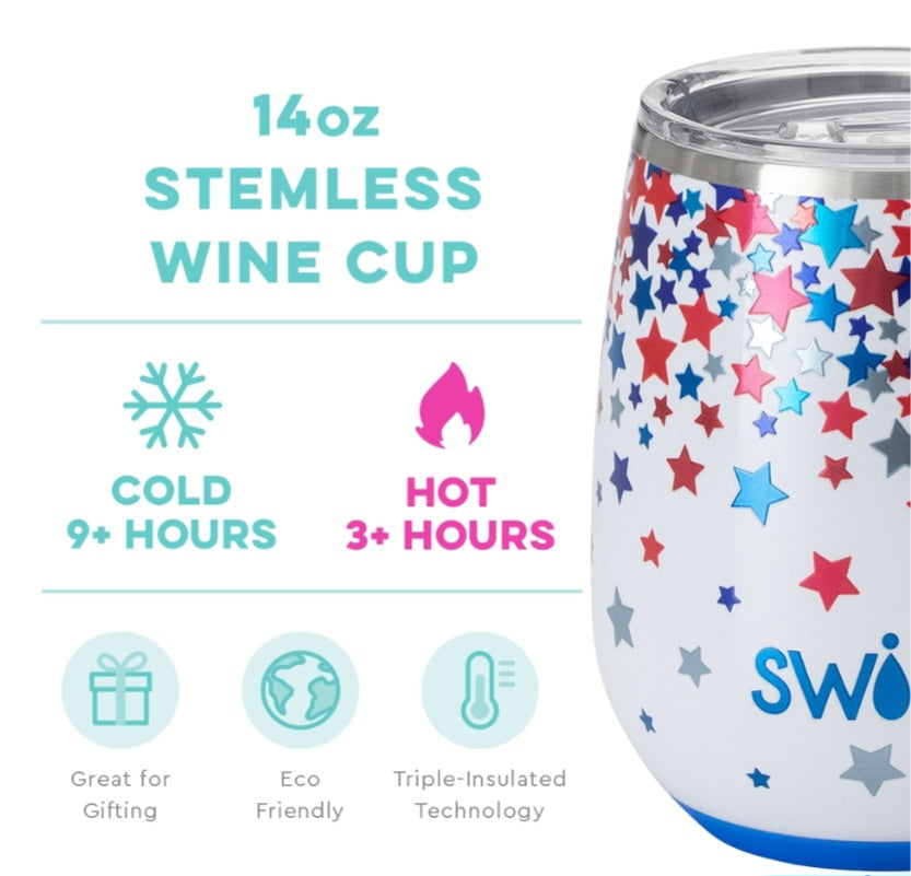 Star Spangled Stemless Wine Cup