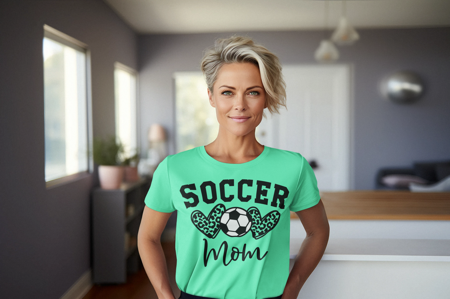 Soccer Mom with Goal Graphic Tee