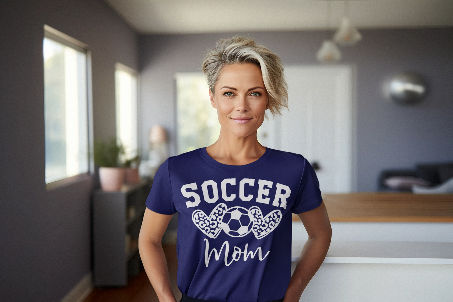 Soccer Mom Graphic Tee with White Lettering