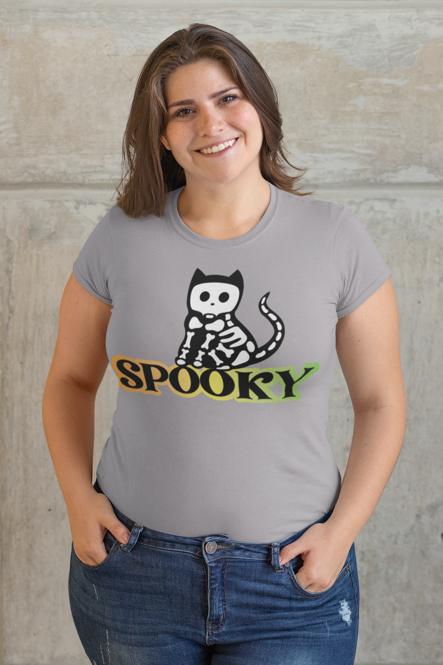 Spooky Cat in Color Regular & Plus Long or Short Sleeve Graphic Tee