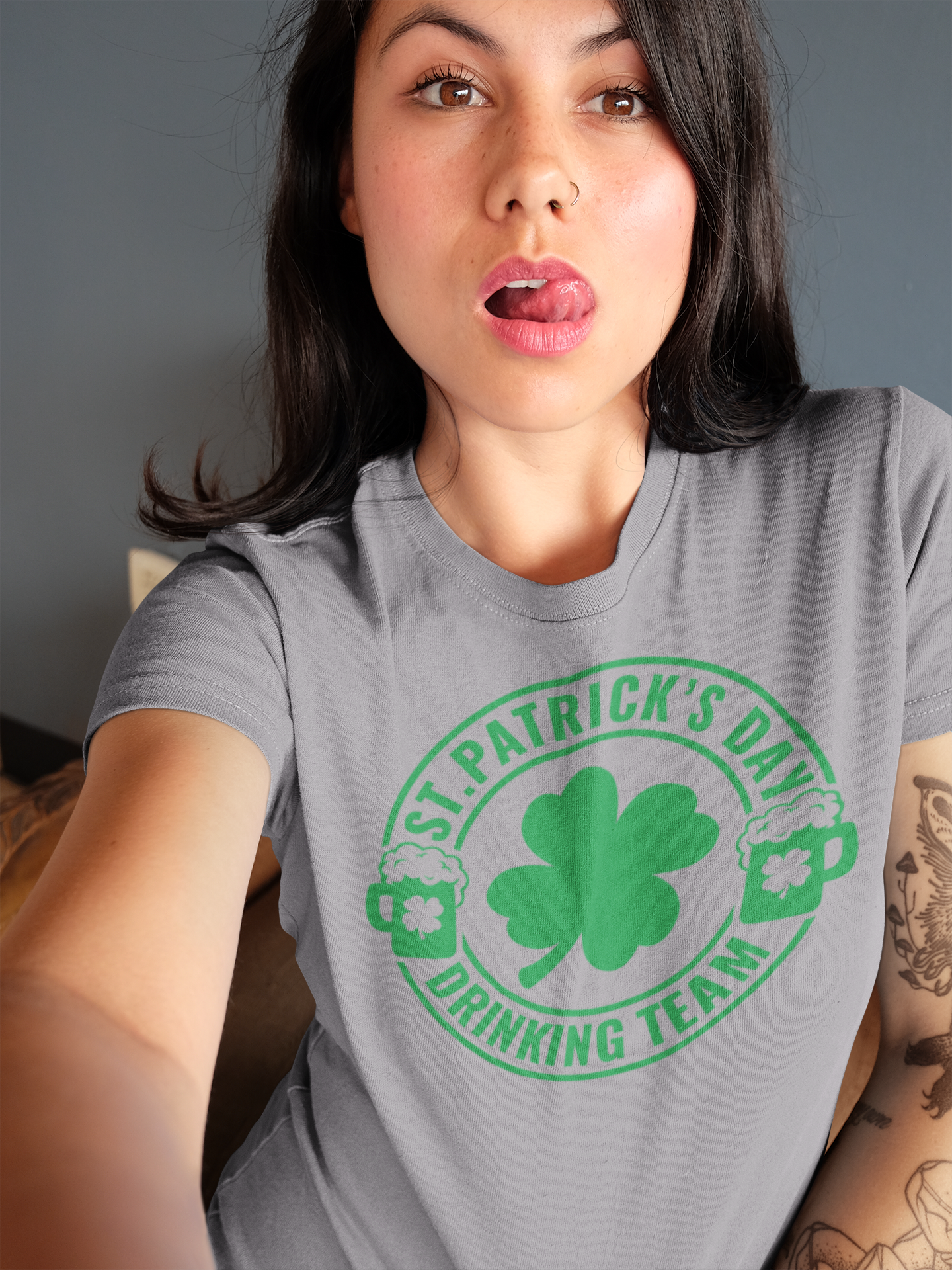 St. Patrick's Day Drinking Team Regular & Plus Long or Short Sleeve Tee Shirt