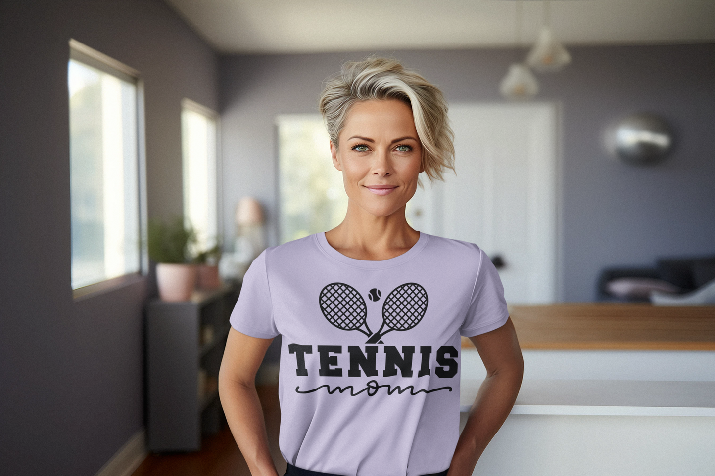 Tennis Mom with Rackets Graphic Tee