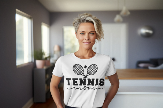 Tennis Mom with Rackets Graphic Tee