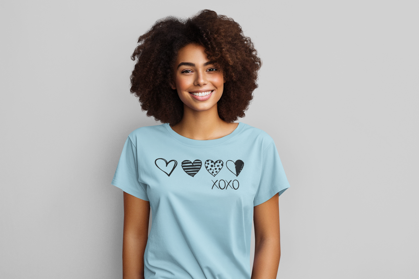 Tiny Hearts Tee Black Lettering