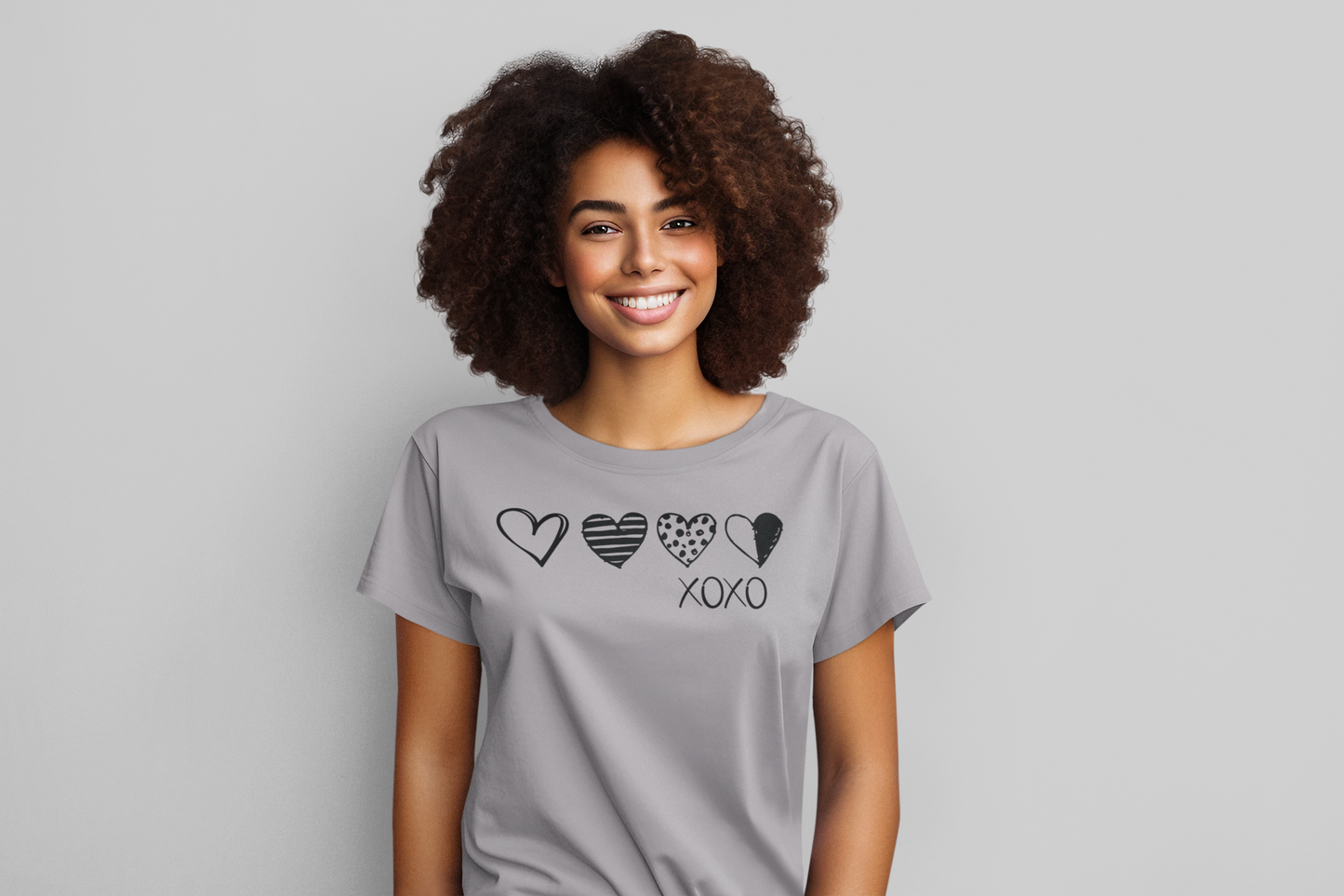 Tiny Hearts Tee Black Lettering