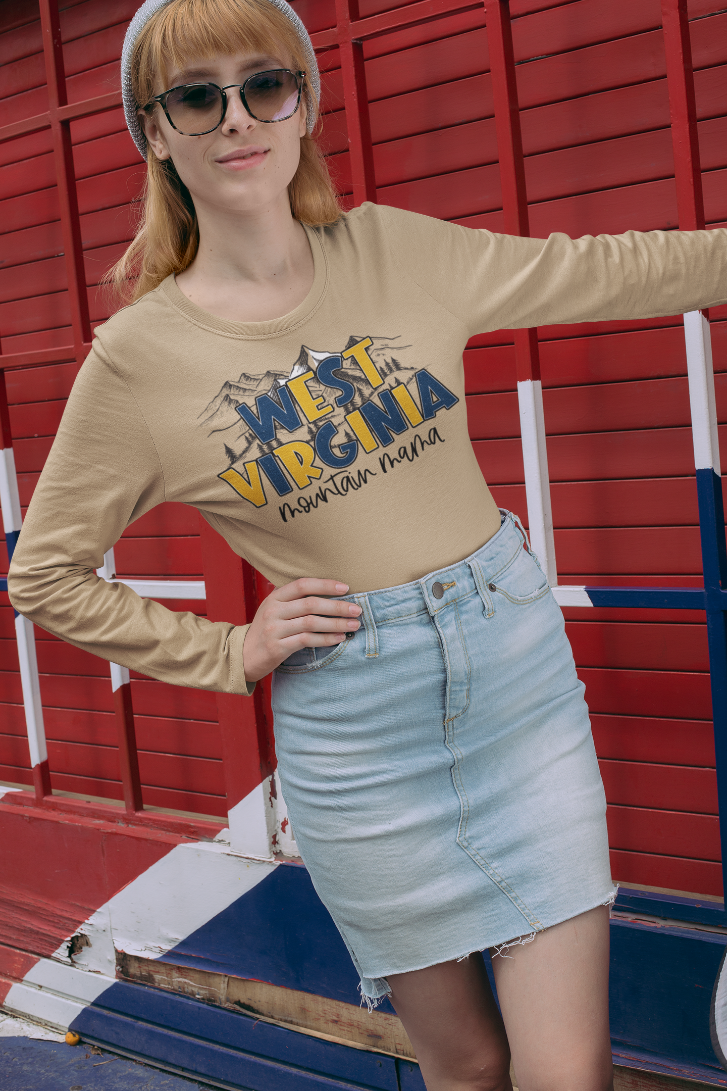 WV Blue & Gold Mountain Mama Regular & Plus Graphic Long or Short Sleeve Tee