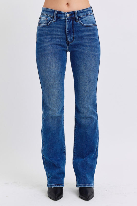 Judy Blue Full Size Run Mid-Rise Bootcut Jeans with Thermal Lining