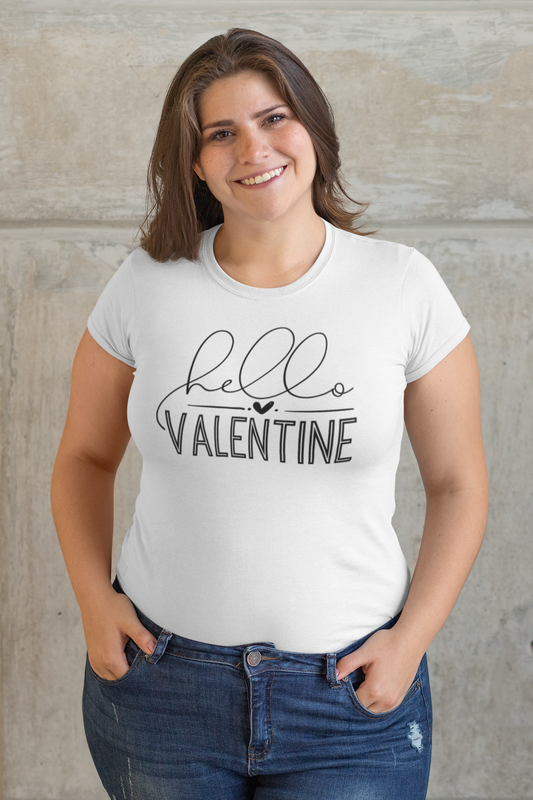 Hello Valentine Regular & Plus Long or Short Sleeve Tee