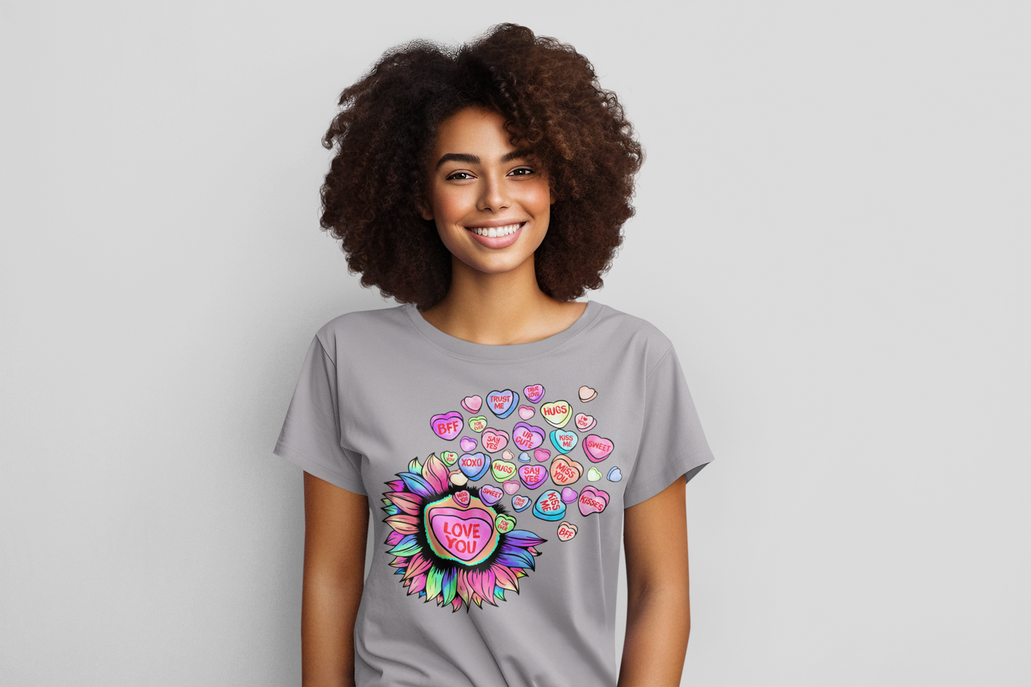 Valentine Flowing Hearts Short or Long Sleeve Tee Shirt