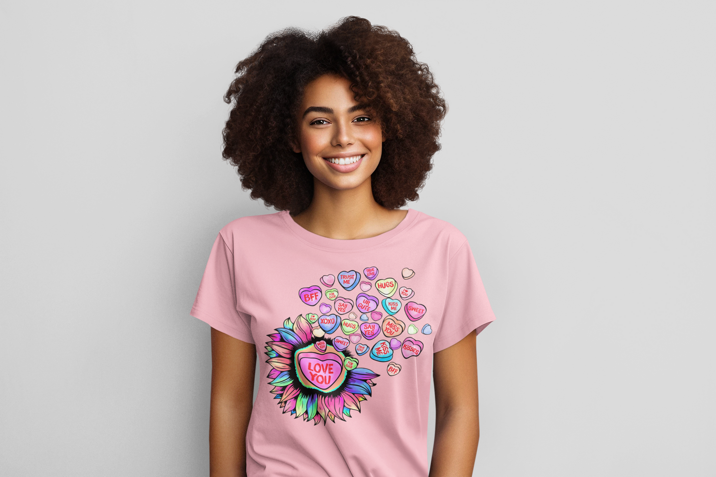 Valentine Flowing Hearts Short or Long Sleeve Tee Shirt