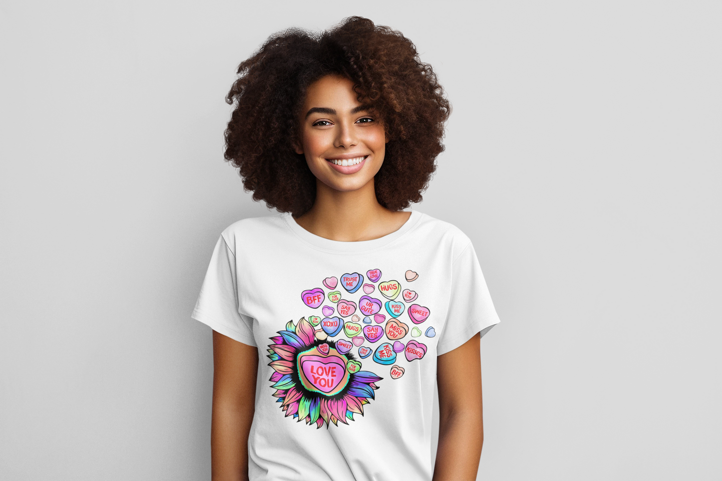 Valentine Flowing Hearts Short or Long Sleeve Tee Shirt