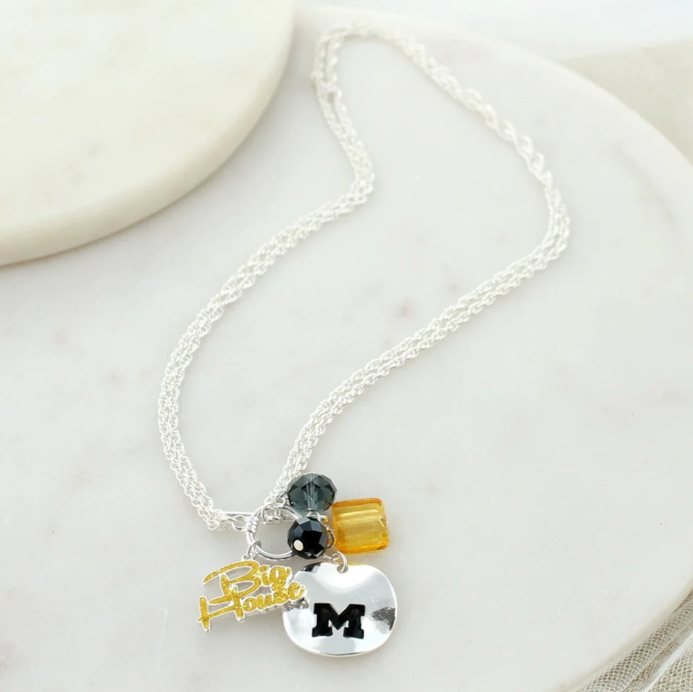Your Favorite Collegiate Team's Disc Logo & Slogan Cluster Necklace