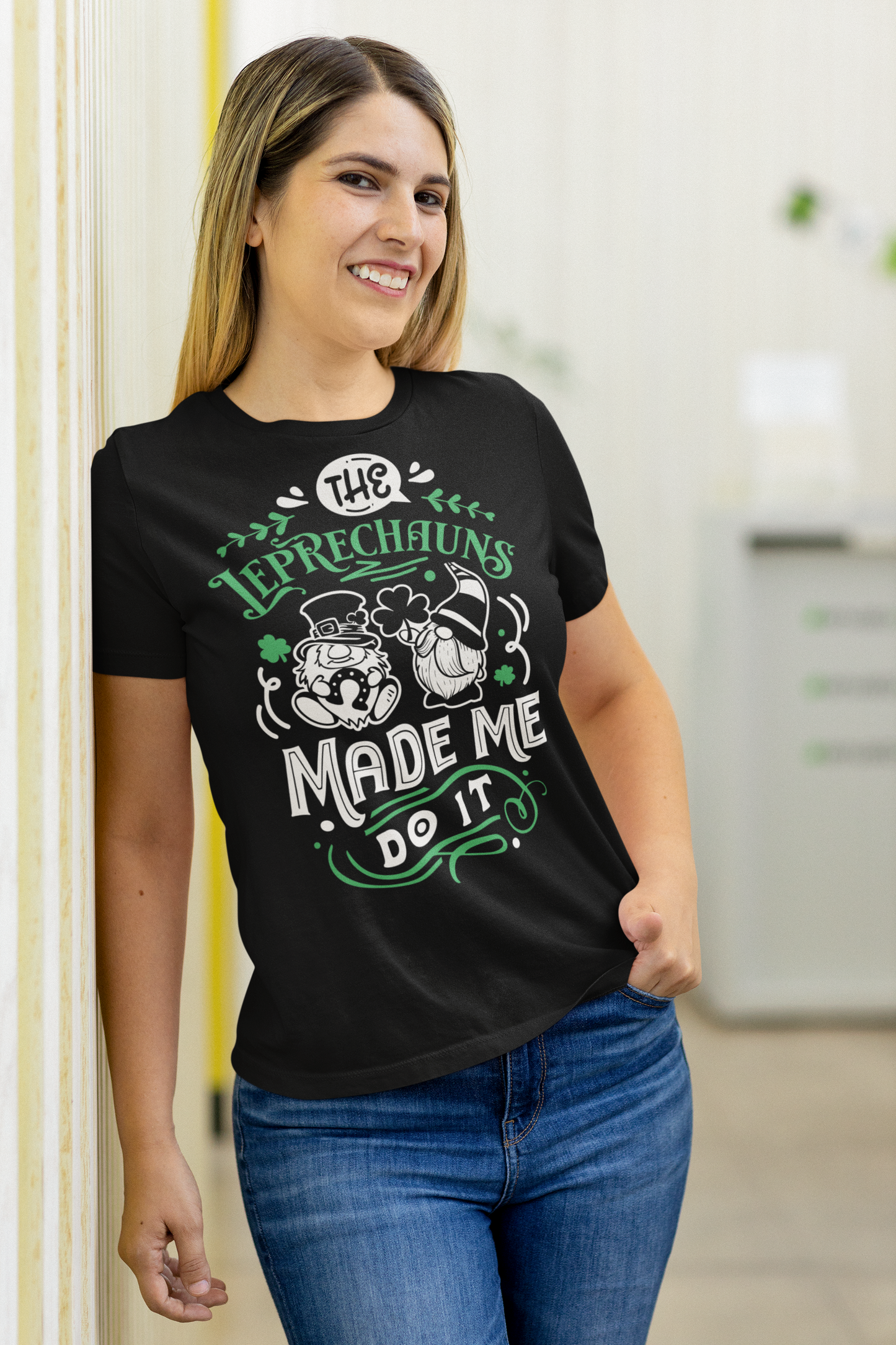 The Leprechauns Made Me Do It Regular & Plus Long or Short Sleeve Graphic Tee